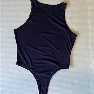 Navy Ribbed Body Suit